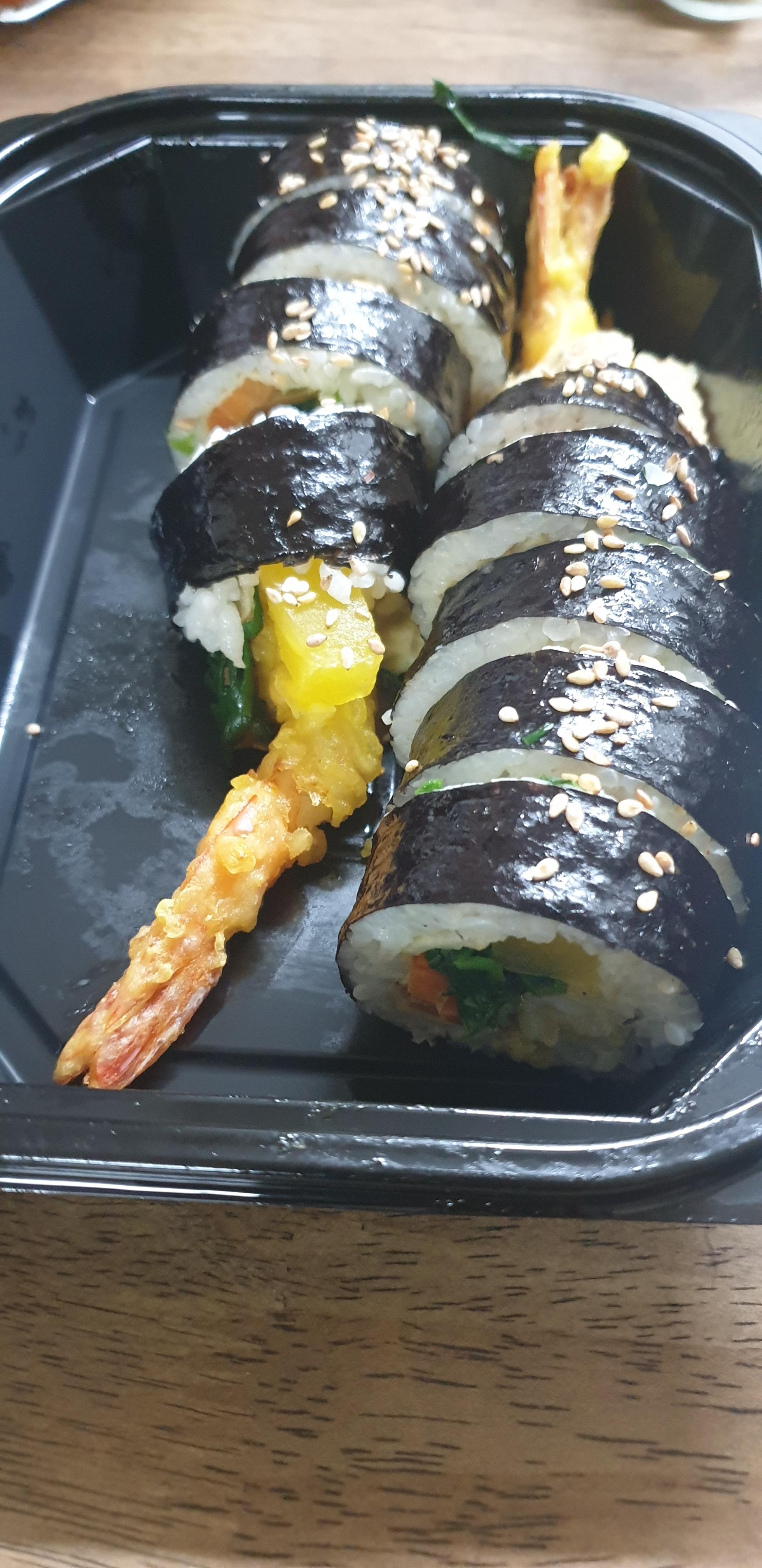  [문정] 길동우동 - 왕오징어튀김김밥, 더블새우김밥