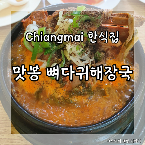  치앙마이 현지인이 더 좋아하는 한식 맛봉 뼈다귀해장국  chiangmai