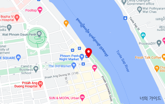 위치 지역 지도 (왓 프놈 근처 강변 지역)