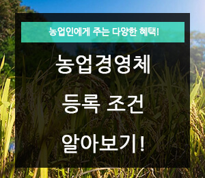 농업경영체 등록 조건 알아보기 포스트