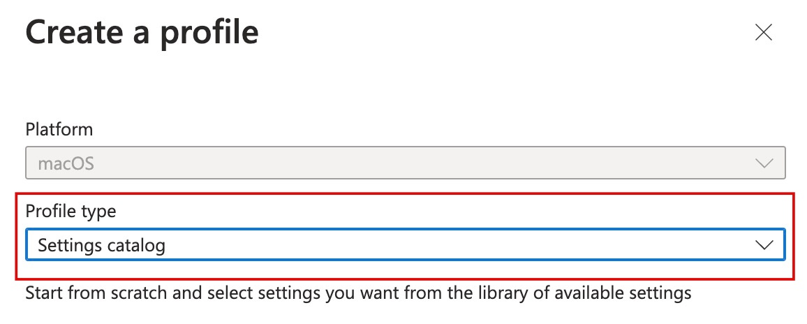 Intune Profile type