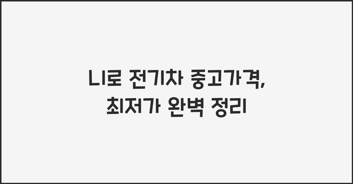 니로 전기차 중고가격