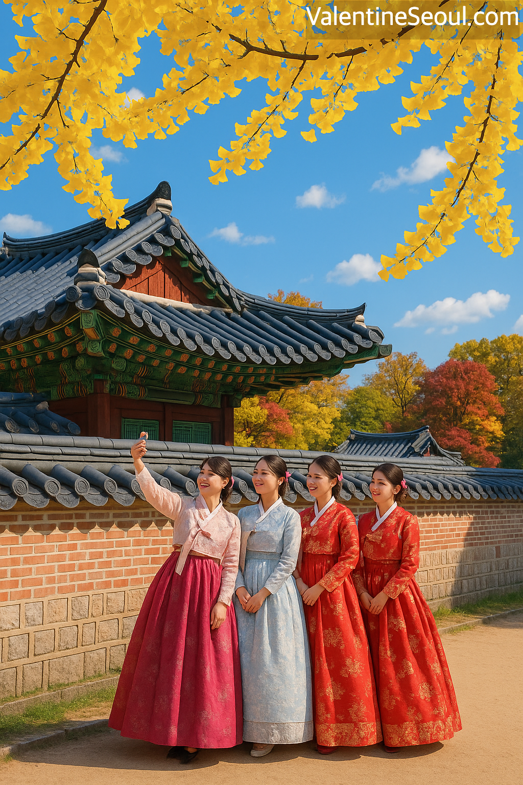 Colina Amisan y Muro de Flores del Salón Jagyeongjeon (峨嵋山 & 慈慶殿 꽃담)
