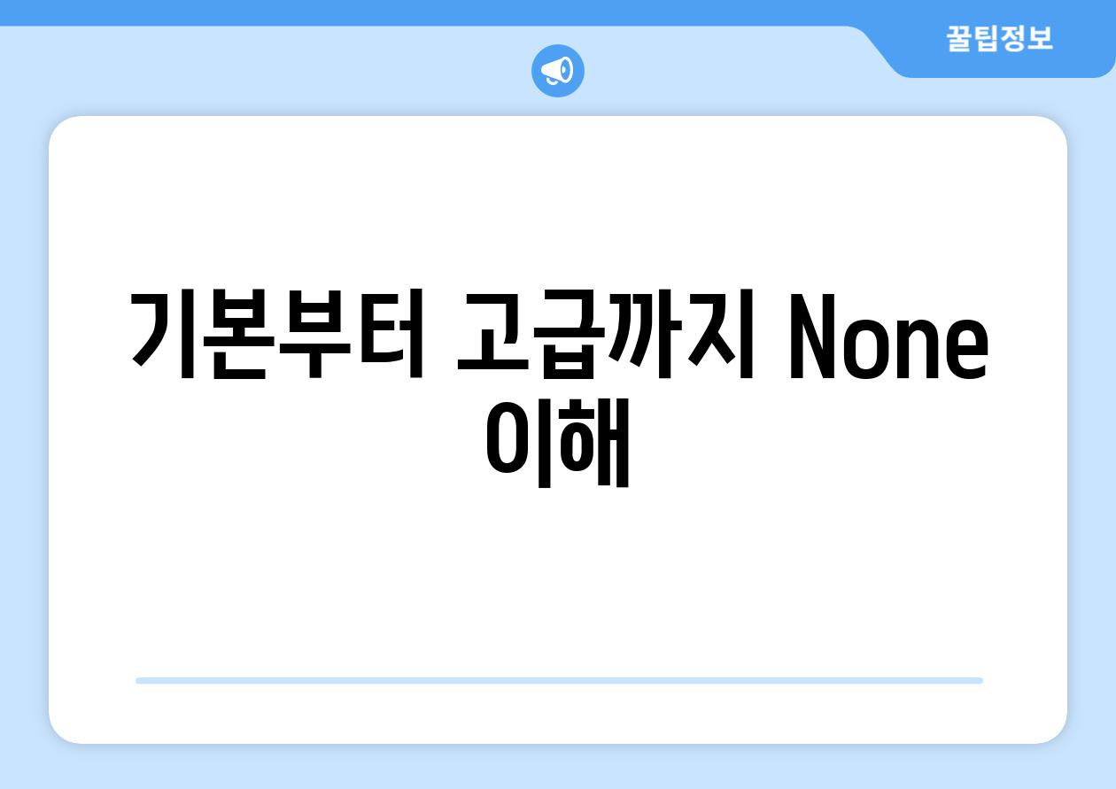 기본부터 고급까지| None 이해