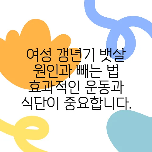 여성 갱년기 뱃살 원인과 빼는 법 효과적인 운동과 식단이 중요합니다.