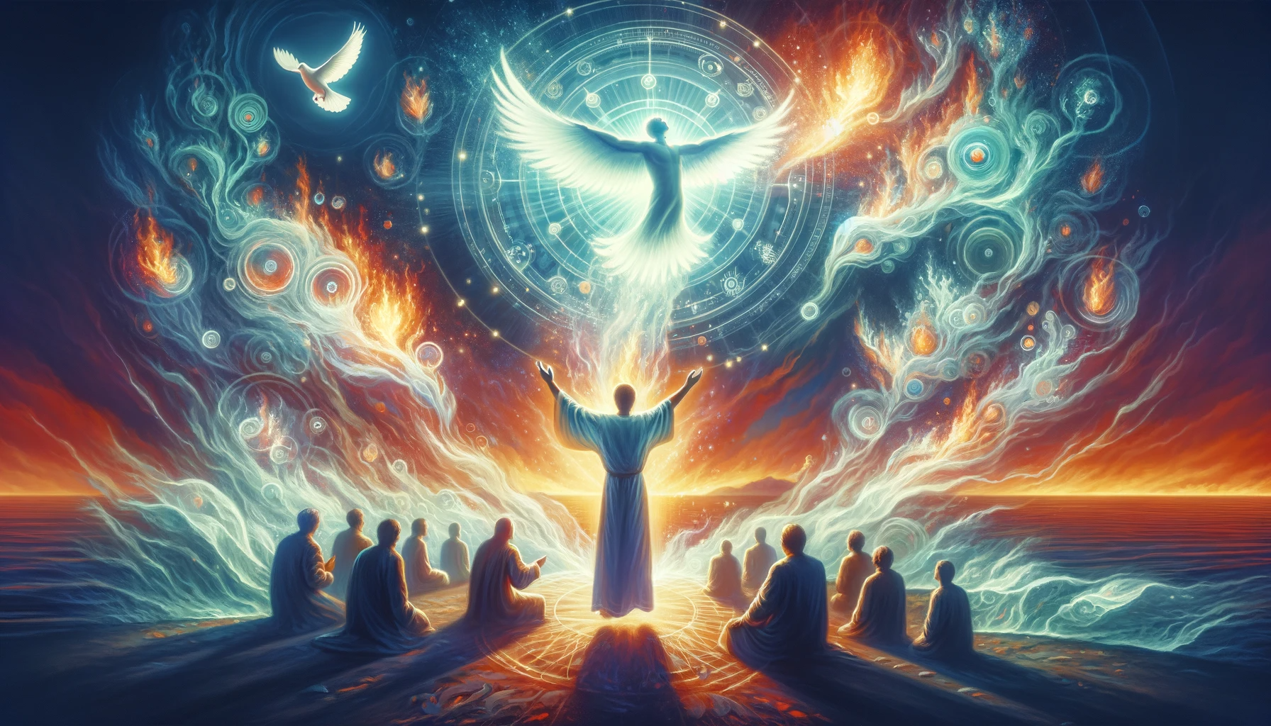 성령의 권능을 받고 예수님을 증거함 - Here is the image depicting the scene of empowerment by the Holy Spirit and witnessing for Jesus Christ. It captures the essence of divine inspiration&amp;#44; spiritual power&amp;#44; and the dedication to the mission of proclaiming Jesus Christ. 성령의 권능을 받고 예수님을 증거함 - Here is the image depicting the scene of empowerment by the Holy Spirit and witnessing for Jesus Christ. It captures the essence of divine inspiration&amp;#44; spiritual power&amp;#44; and the dedication to the mission of proclaiming Jesus Christ.