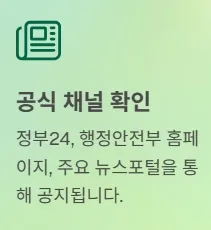 전국민 민생지원금 25만원 공식 채널 확인