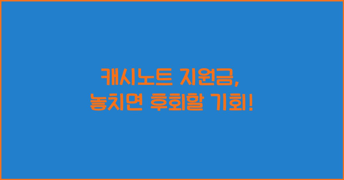 캐시노트 지원금