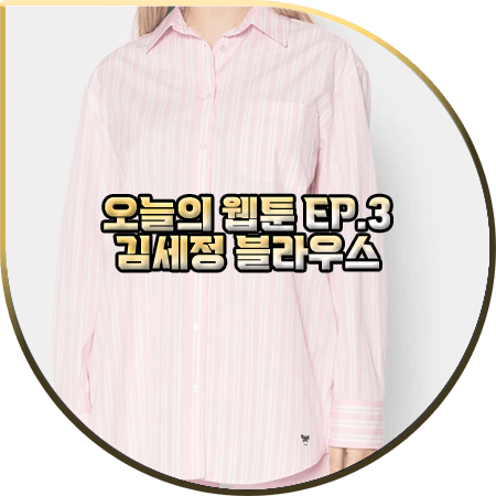  오늘의 웹툰 3회 김세정 블라우스 :: 위크엔드 막스마라 핑크 스트라이프 셔츠 : 온마음 패션