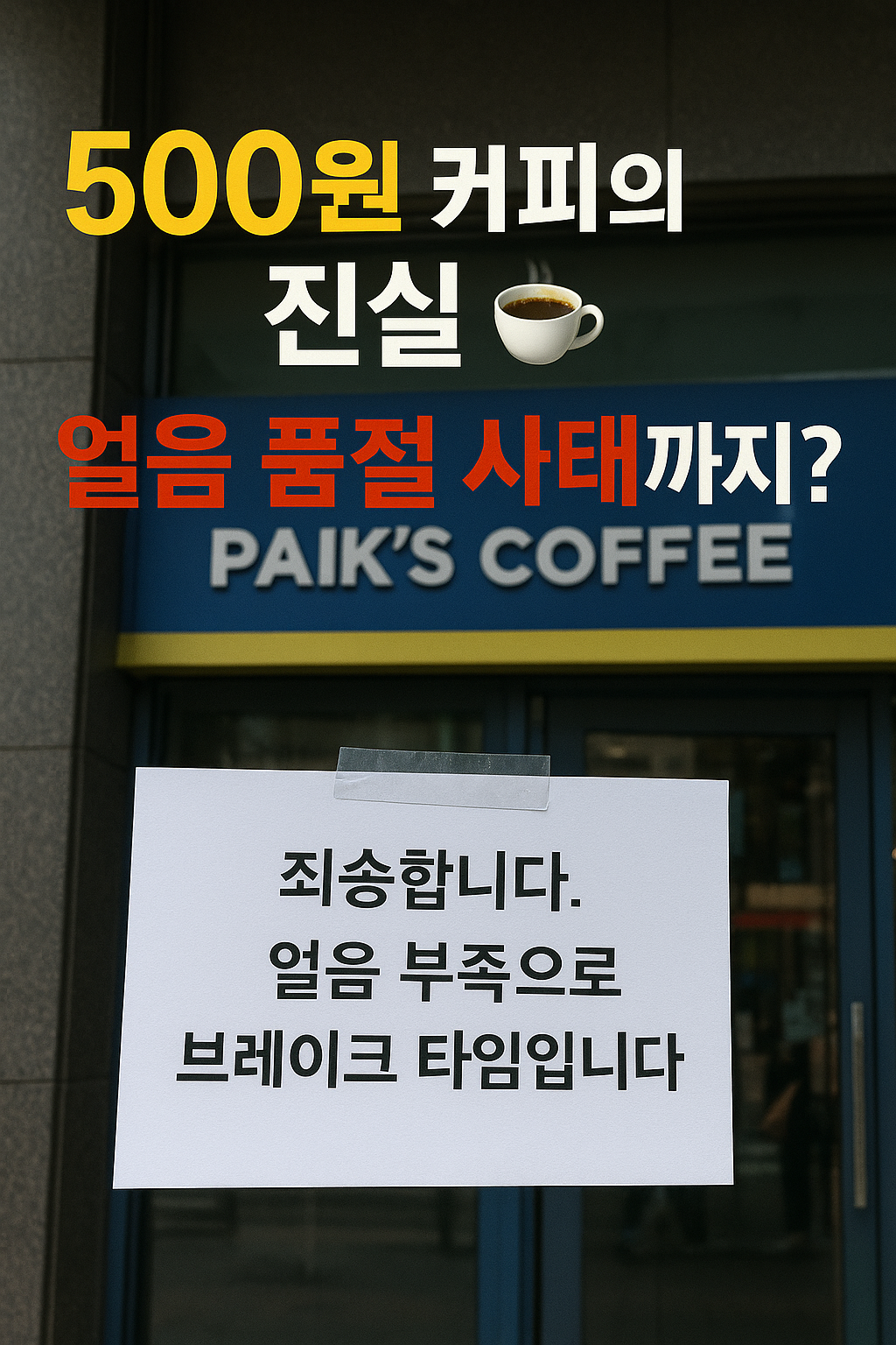 ❄ “죄송합니다, 얼음이 없습니다” – 500원 아메리카노의 역습?