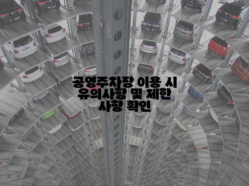 공영주차장 이용 시 유의사항 및 제한 사항 확인