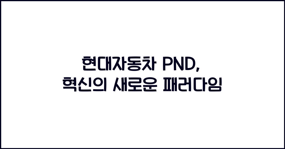 현대자동차 pnd