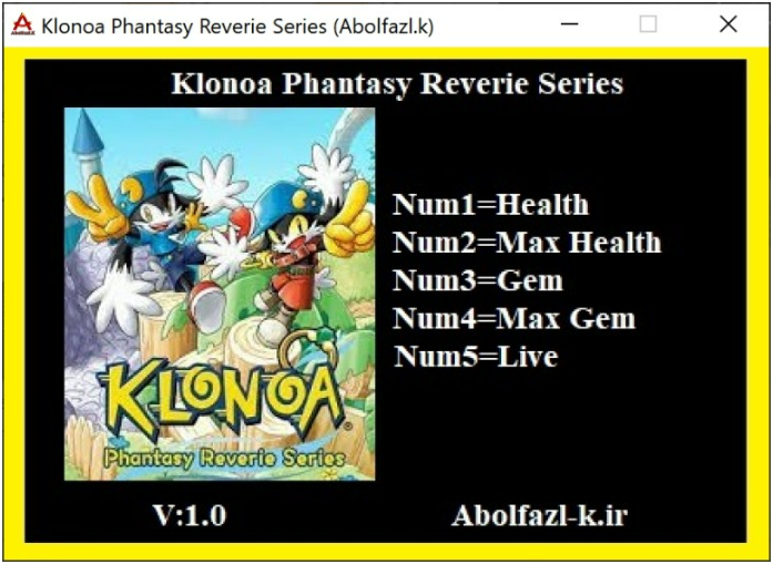  [트레이너] 한글판 바람의 크로노아1＆2 모험의 시작 V 1.0 Plus 5 최신 영문판 Klonoa Phantasy Reverie Series V 1.0 Plus 5 Trainer