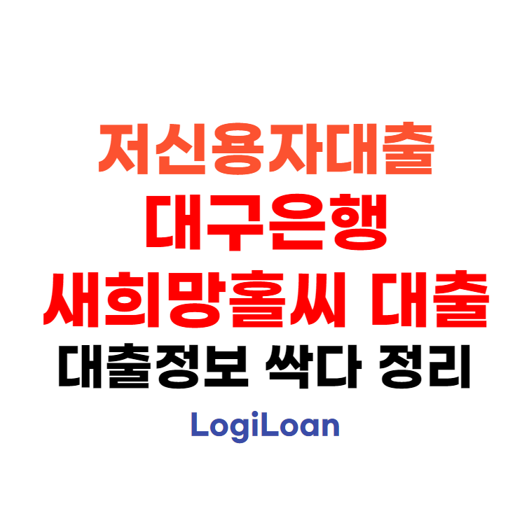 저신용자대출대구은행새희망홀씨대출