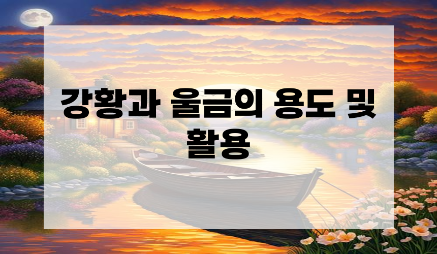 강황과 울금의 용도 및 활용