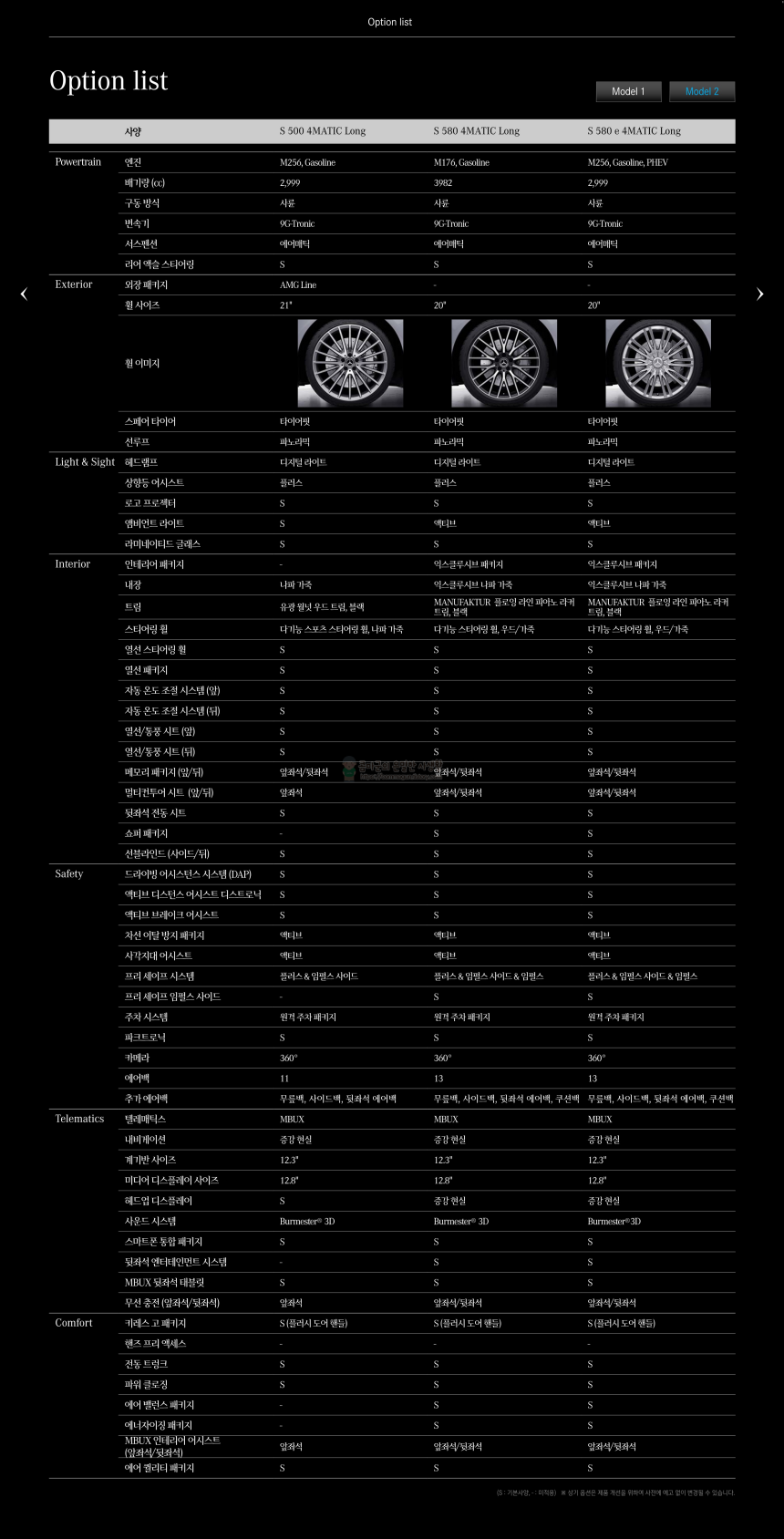 2023 벤츠 S클래스 Benz S-Class 카탈로그와 가격표