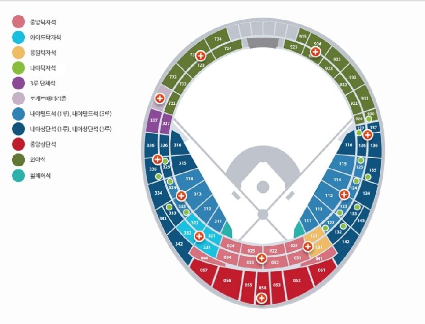 사직구장-좌석배치도