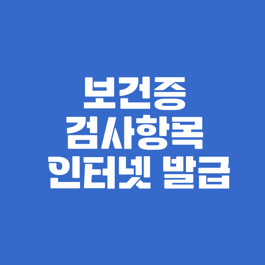 보건증 인터넷 발급 방법 및 검사항목