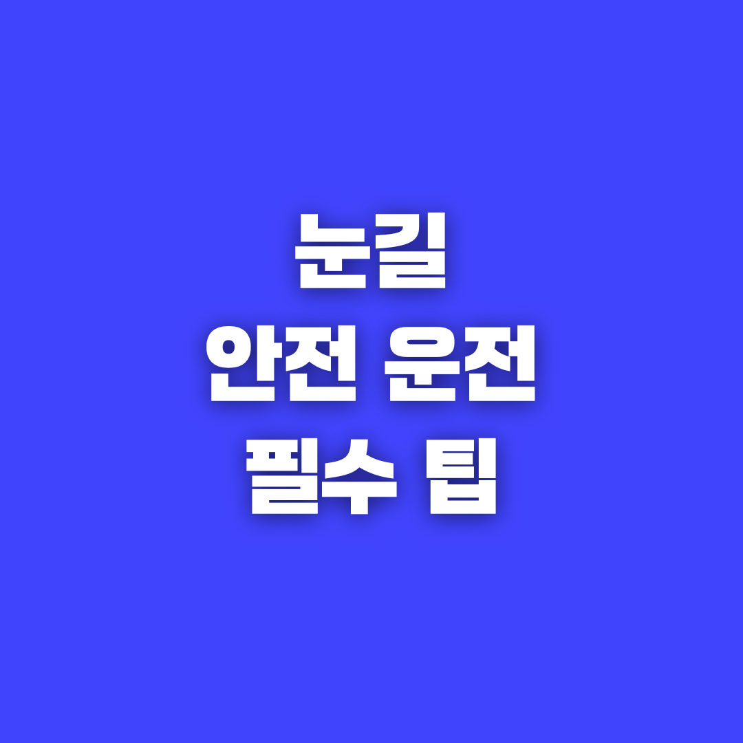 눈길 안전운전 요령, 꼭 알아야 할 팁들