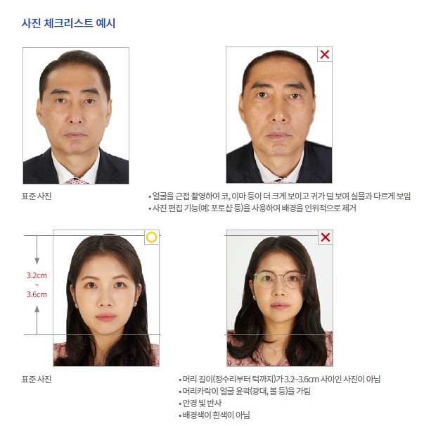 외교부 여권안내 홈페이지 사진예시
