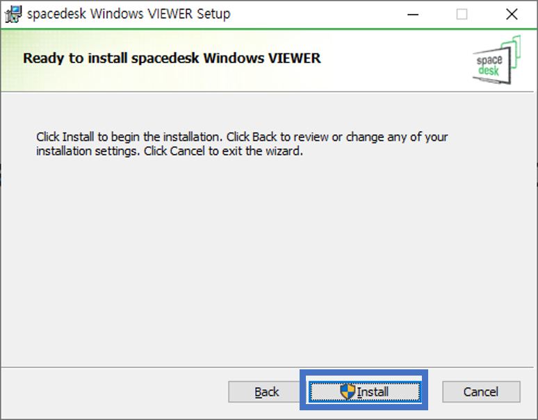 SPACEDESK-뷰어-인스톨
