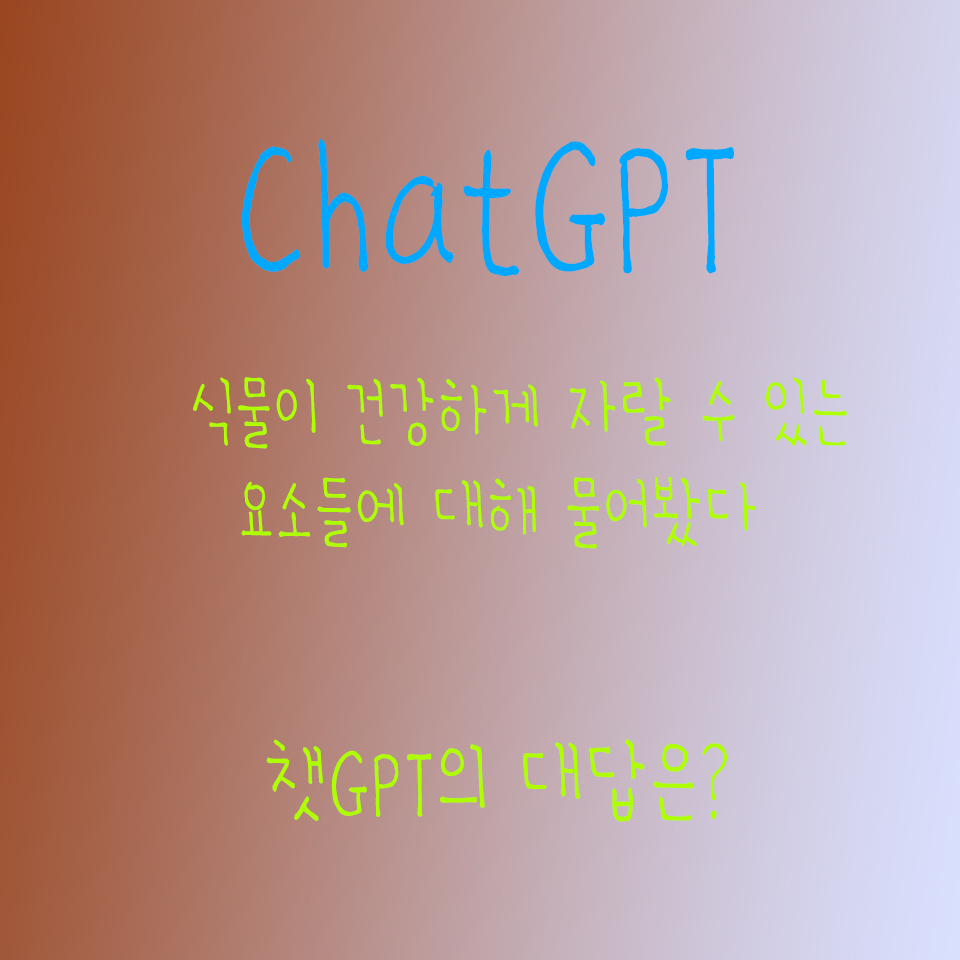 챗GPT와 주제에 대해 나누어보기 오늘 주제 식물 식물키우기