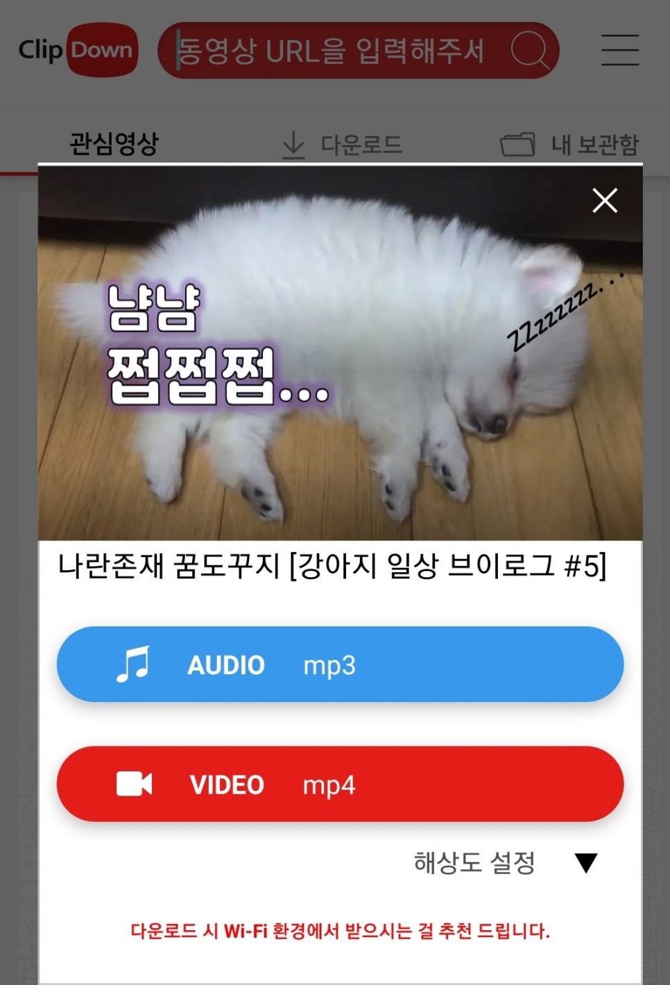 추출포인트!!! (Feat. y2m ate, 주소앞에 ss, 동영상다운로드, 클립다운, 푸딩TV) 모바일 유튜브 동영상 저장&음원 3