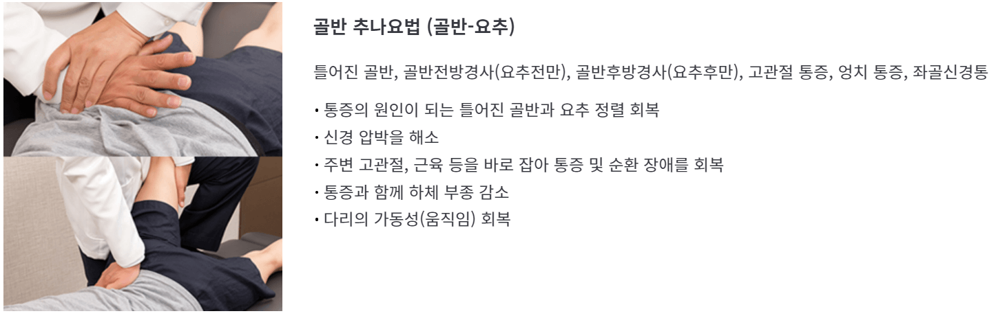 도수치료 추나요법 가격 비용 차이점