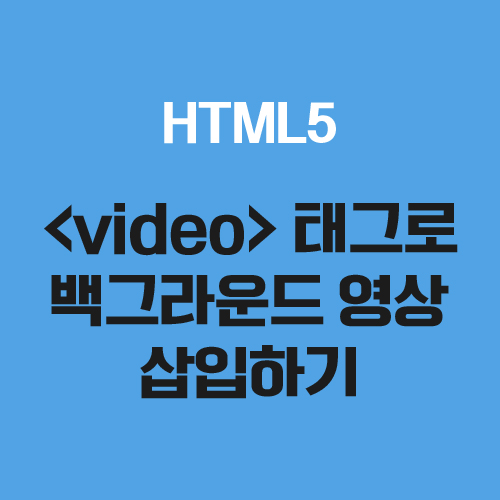  [HTML] video 태그로 백그라운드 영상 삽입하기