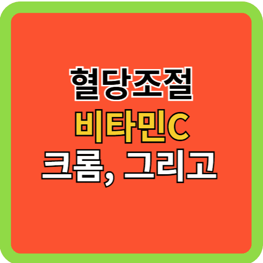 혈당조절 비타민C, 크롬 그리고...