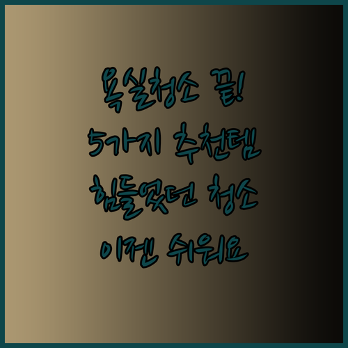 힘들었던 욕실 청소? 추천템 5가지로