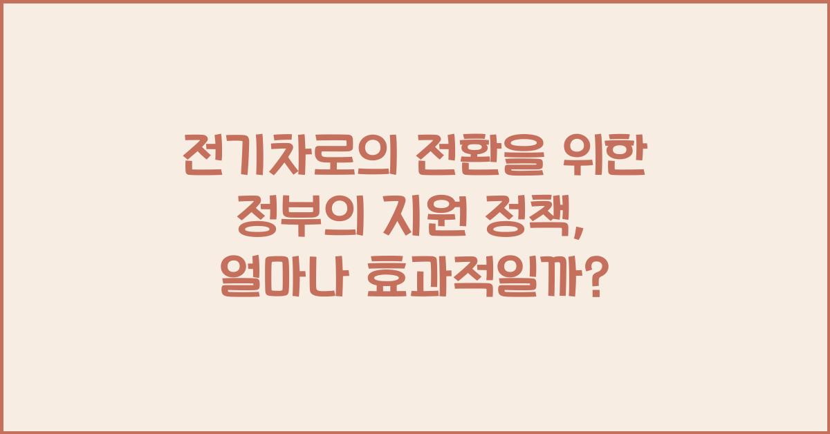 전기차로의 전환을 위한 정부의 지원 정책