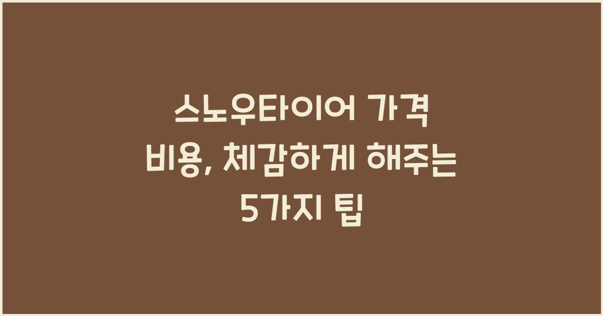 스노우타이어 가격 비용