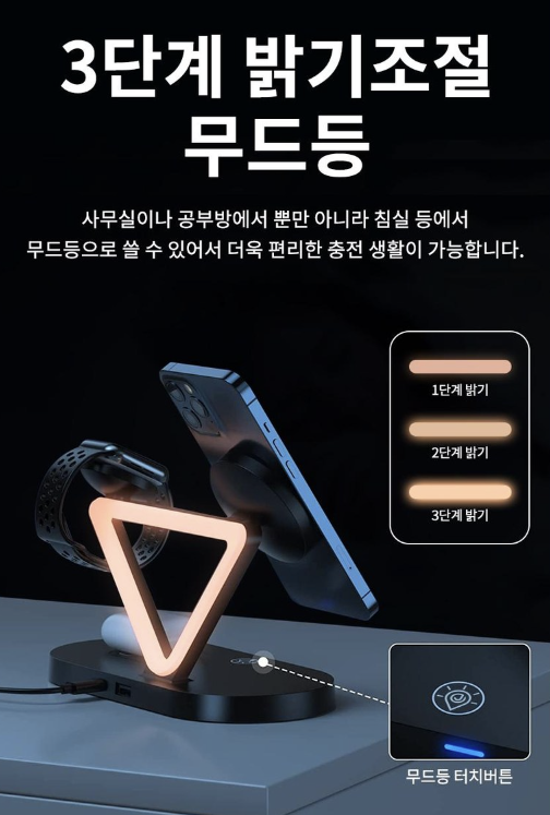 무드등 기능이 있는 맥세이프 충전기
