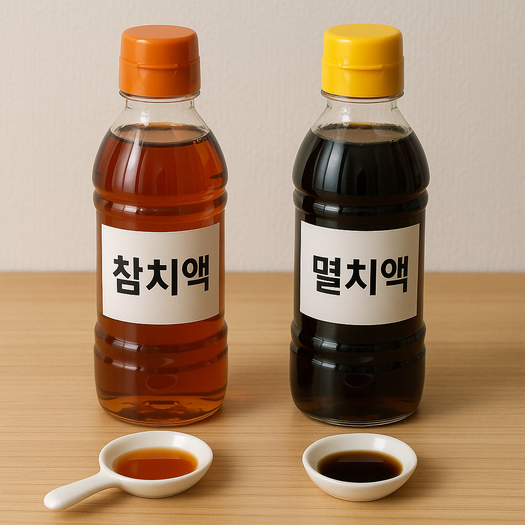 참치액과 멸치액 비교