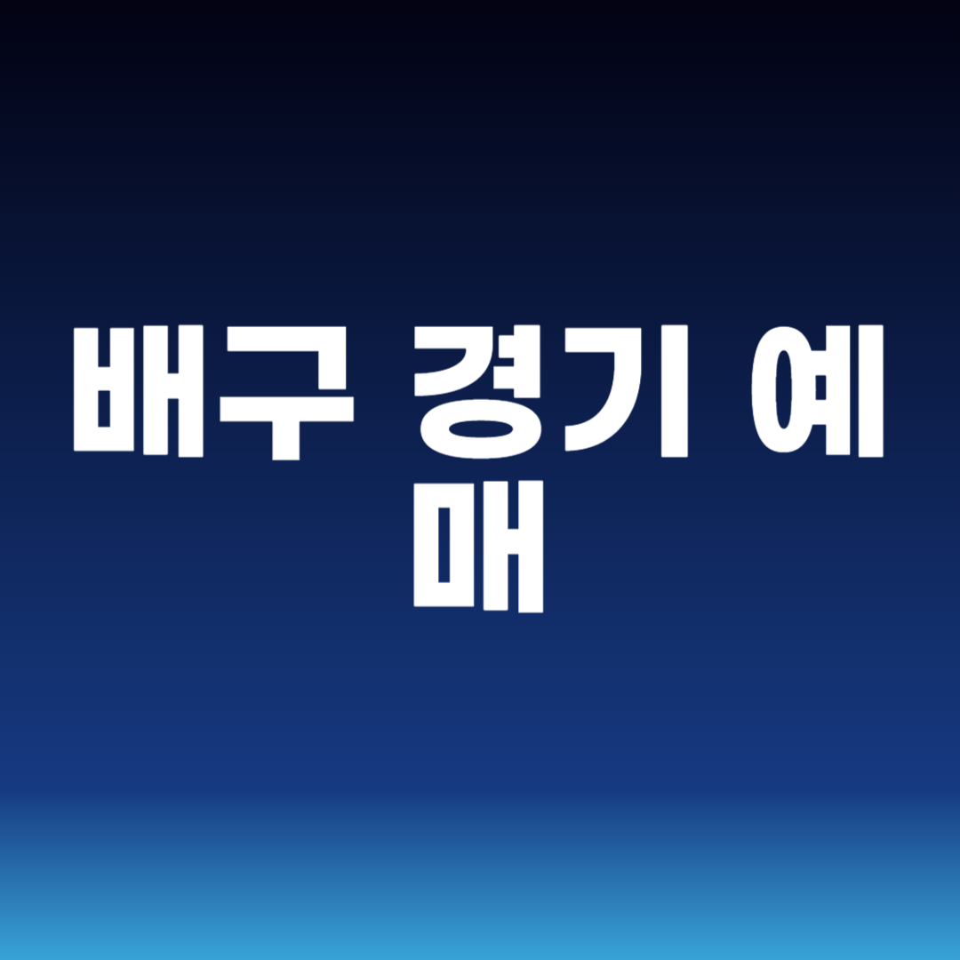 배구 경기 예매
