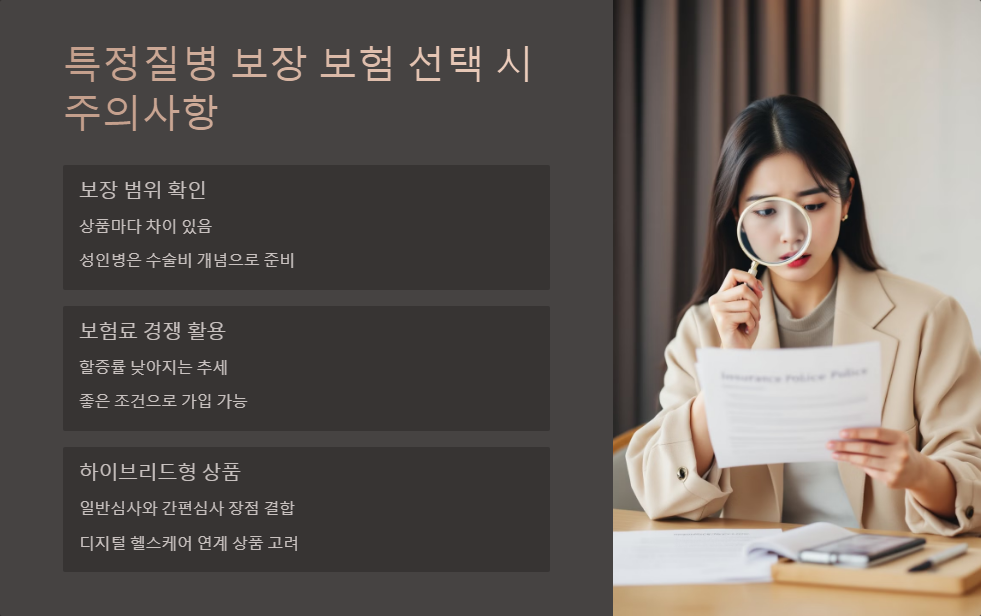 특정질병 보장 생명보험 비교