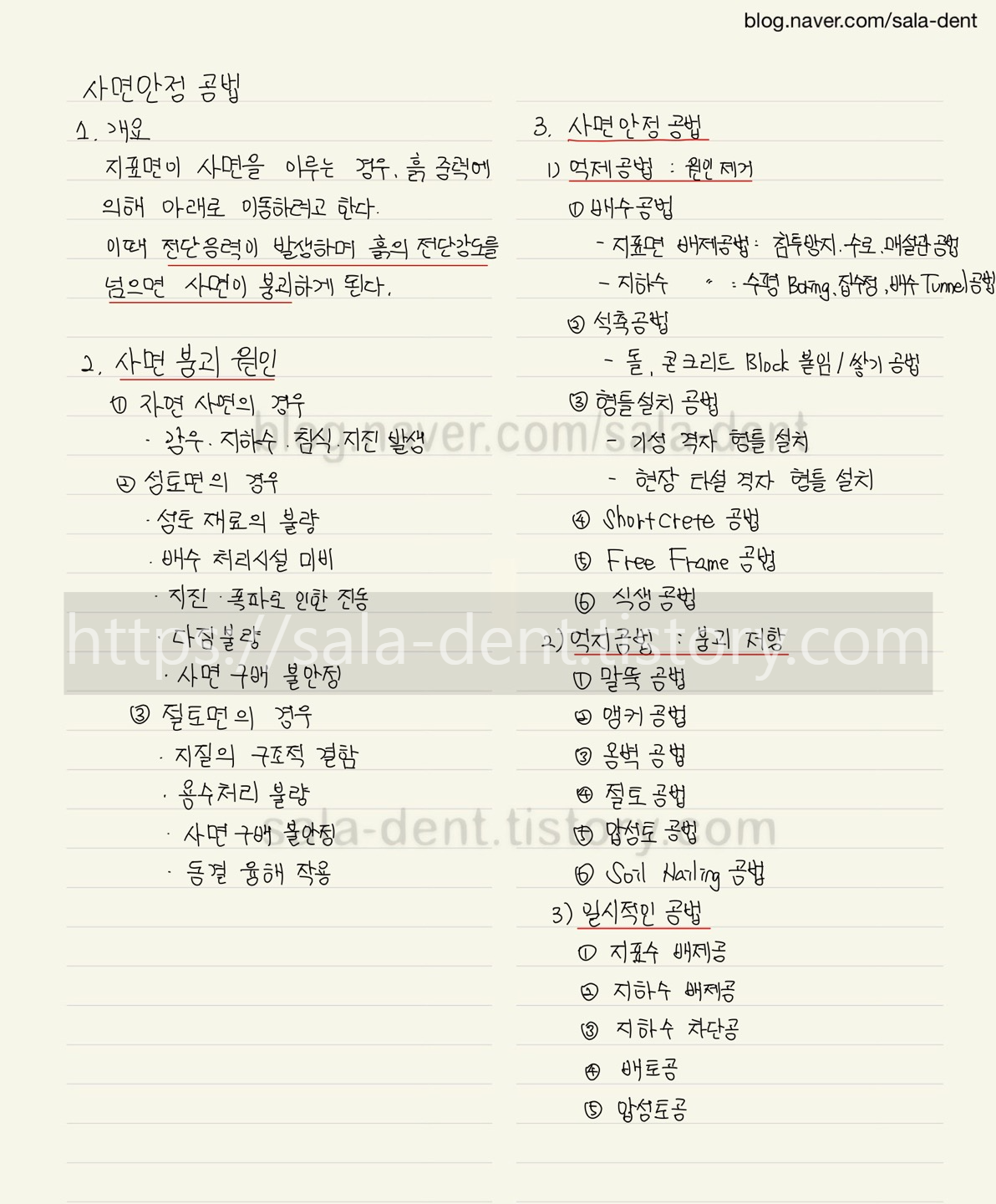 사면안정공법