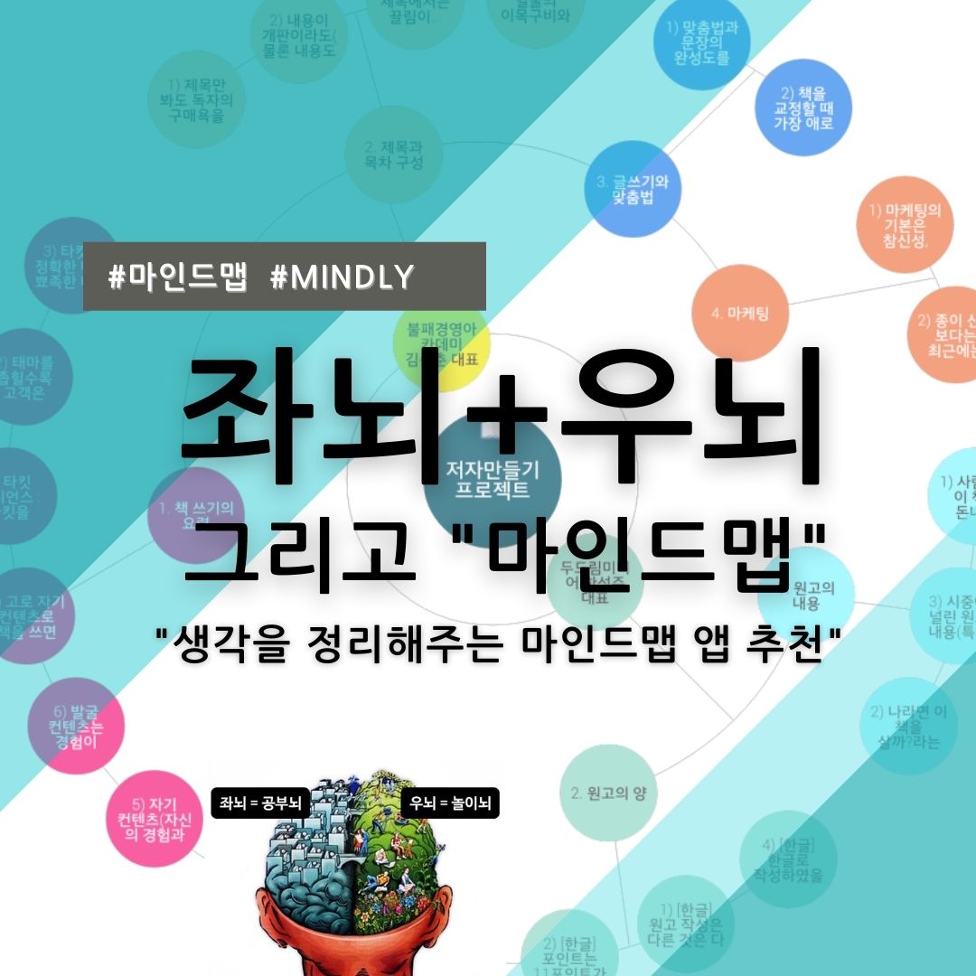  좌뇌와 우뇌 그리고 생각정리 해주는 Mindly(마인들리) - 마인드맵 앱 리뷰 (카카오스타 KAKAOStar )