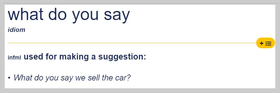 What do you say?