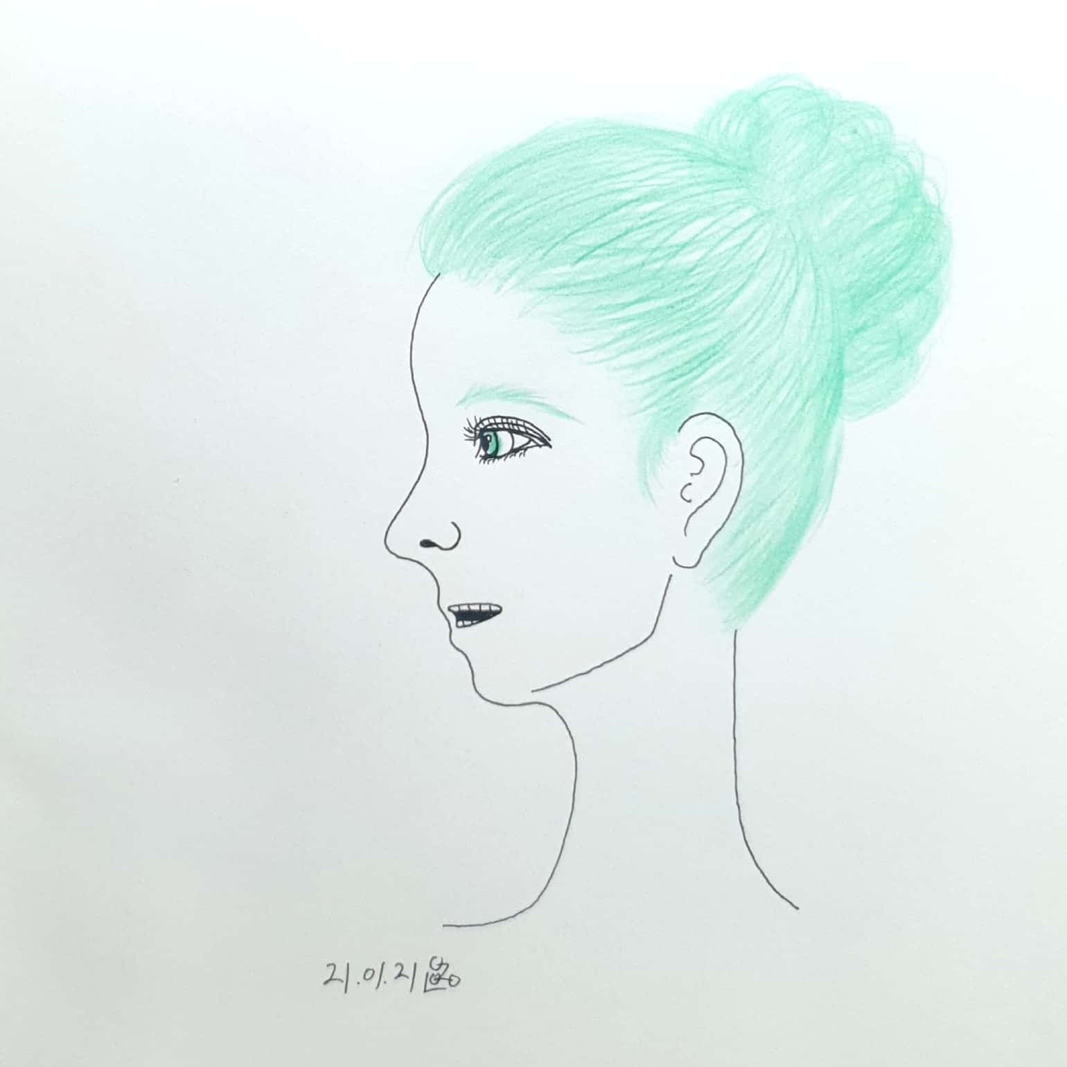  멀리 바라보는 인물의 옆모습