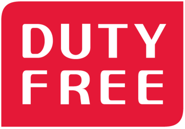 빨간 색 바탕에 하얀 색 글씨로 DUTY FREE 라고 적혀 있다.
