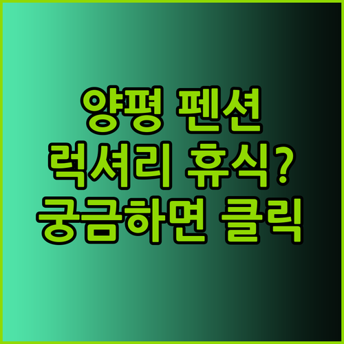 양평 펜션앤 럭셔리한 휴식? 아니면 