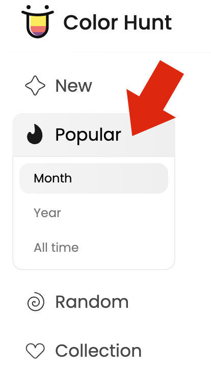 컬러조합, 색조합을 찾아주는 유용한 [Color Hunt] 사이트