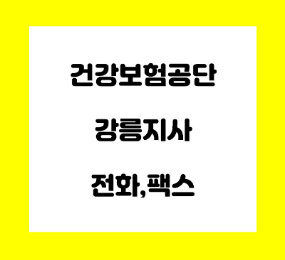  강릉 건강보험공단 전화번호