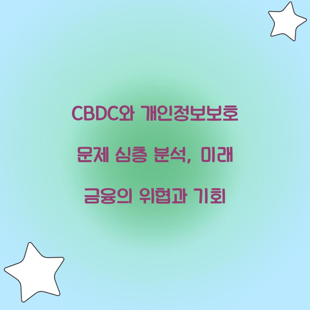 CBDC와 개인정보보호 문제 심층 분석