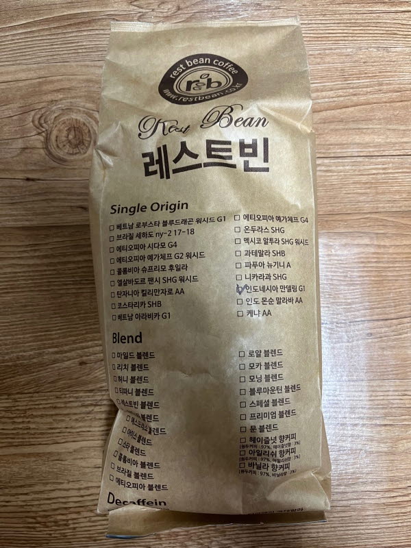 레스트빈 인도네시아 만델링 G1 원두 1kg