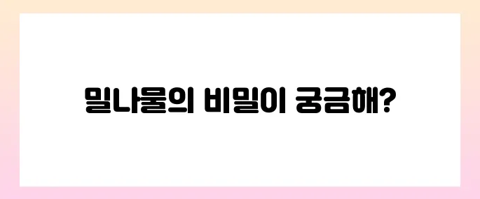 밀나물 효능, 부작용 및 먹는법
