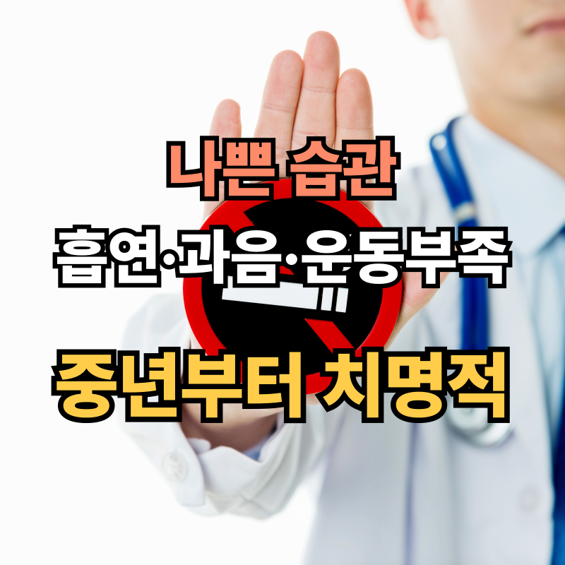 &quot;지금 멈추세요!&quot; — 흡연·과음·운동부족, 36세부터 건강을 무너뜨린다 🚭🍺🚫🏃