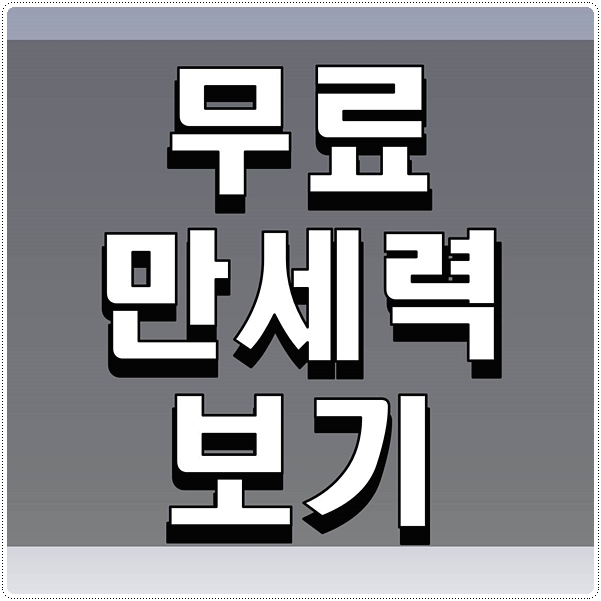  무료만세력보기 만세력 정확도 알아보기